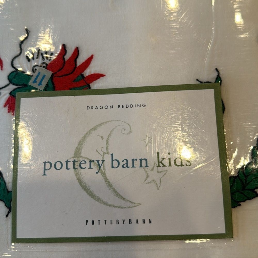 COPY - Pottery barn kids dragon bedding twin set, new with tags. Embroidered r… - Picture 2 of 6